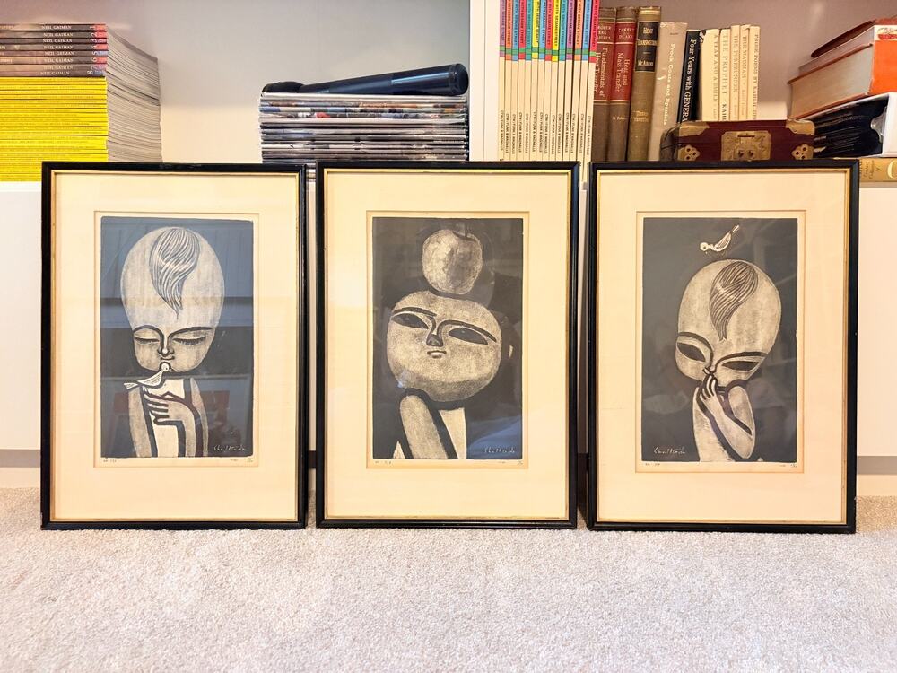 SHUZO IKEDA Woodblock Print Set Signed Japanese Art 1962 SMALL Limited Editions